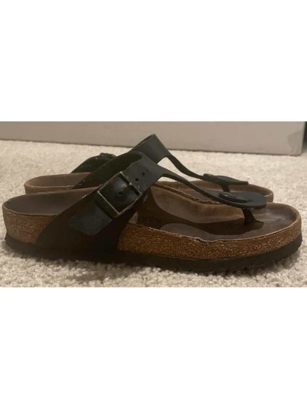 Birkenstock Women's Gizeh Thong Sandal Black- Size 37 EUR, 6.5 US